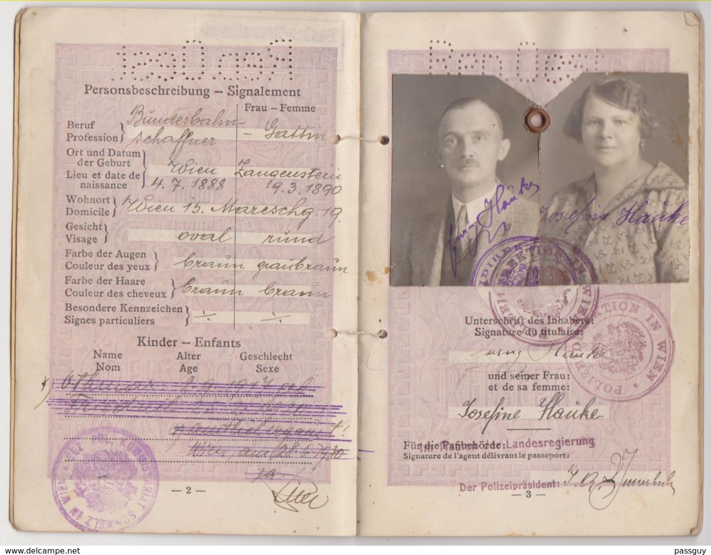 AUSTRIA Passport  - 1929 - Passeport AUTRICHE - Reisepaß – Revenues/Fiscaux - Historische Dokumente