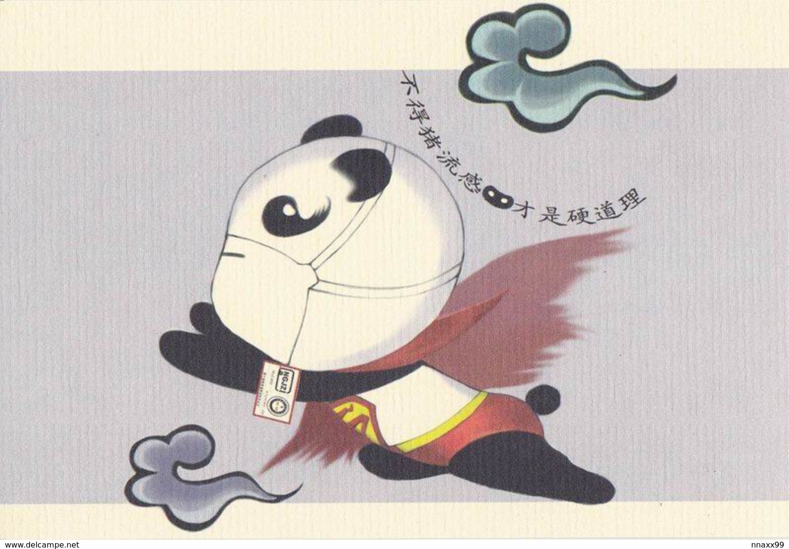 China - Giant Panda Superman Prevent Influenza A (H1N1) - Salute