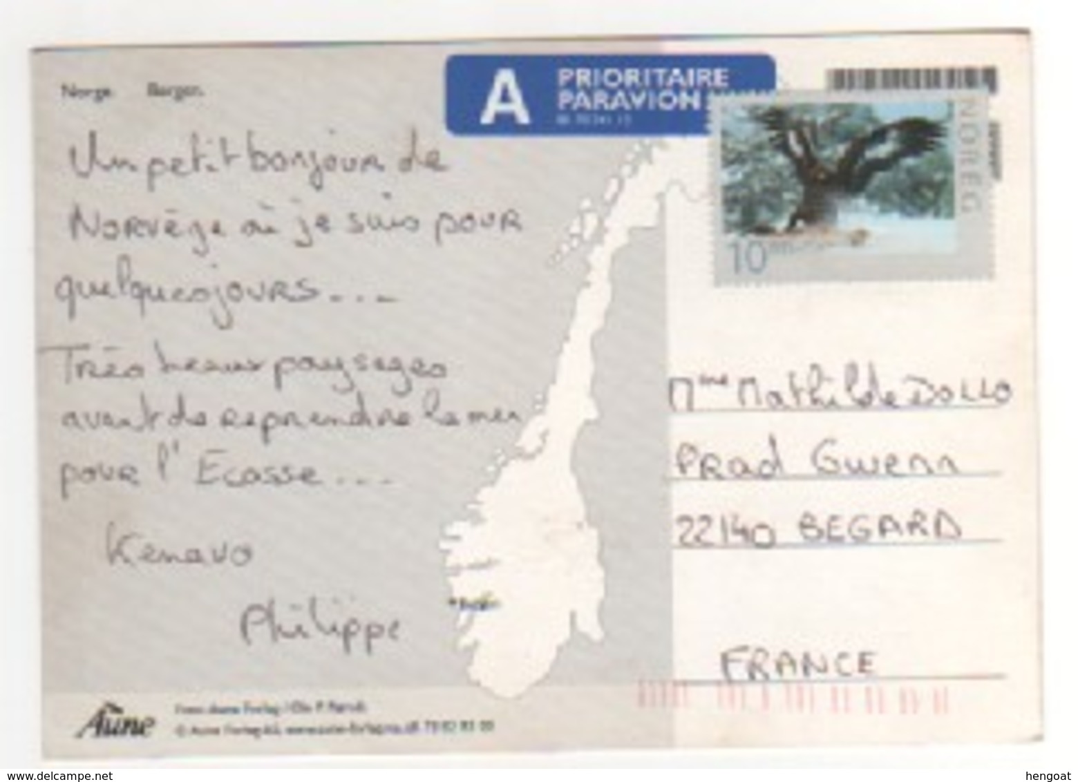 Beau Timbre , Stamp " Aigle " Sur Cp , Carte , Postcard Non Oblitérée Pour La France - Lettres & Documents