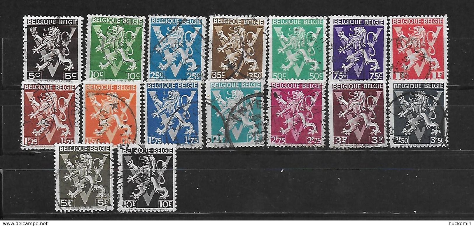 Belgien 1944  Mi 692 - 707 Yt. 674 - 689  Befreiung Gest. - Used Stamps