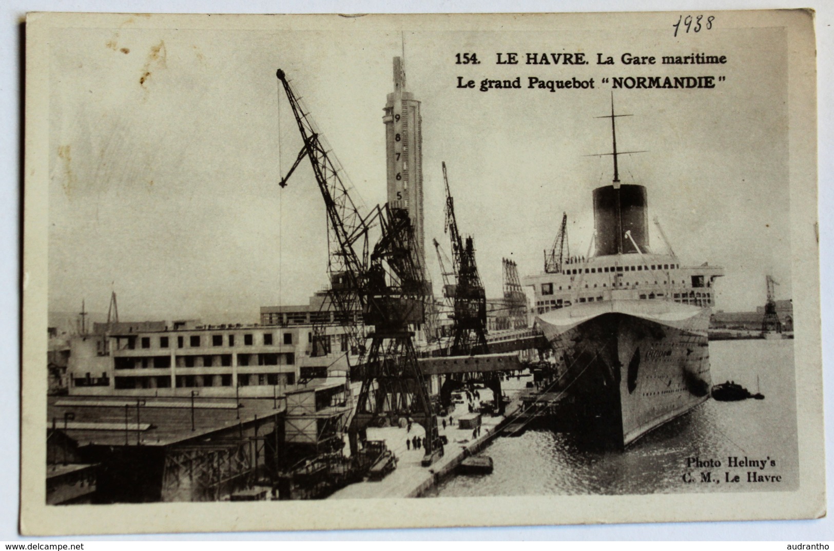 CPA Paquebot Normandie Gare Maritime Le Havre 1938 - Paquebots