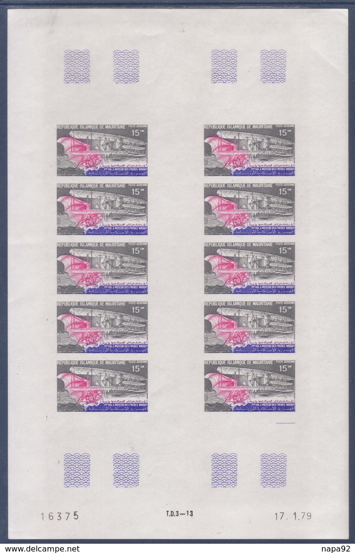 MAURITANIE 1979 YT PA 190** FEUILLE COMPLETE NON DENTELEE - IMPERF - MNH - Mauritanie (1960-...)