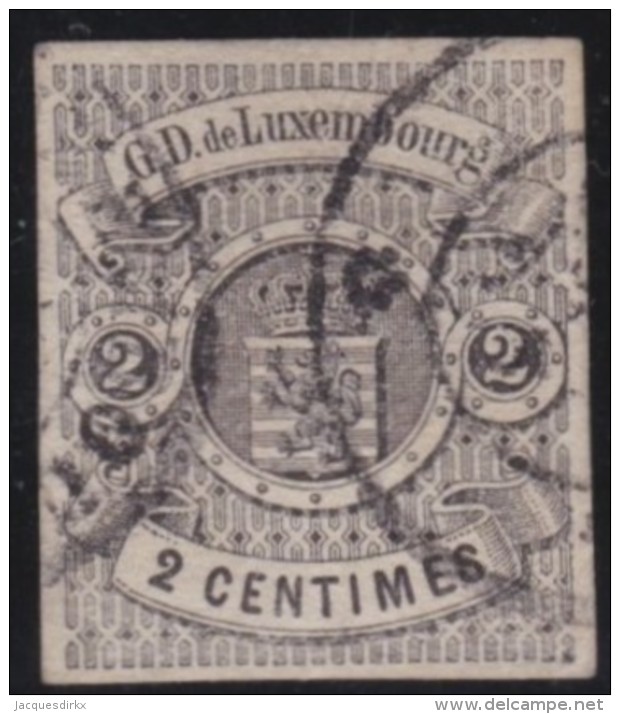 Luxembourg     .    Yvert    .     4    ( 2 Scans)      .     O     .        Oblitéré    .      /     .    Gebraucht - 1859-1880 Wapenschild