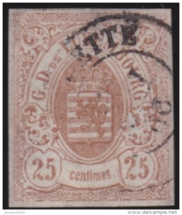Luxembourg     .    Yvert    .    8  ( 2 Scans )       .     O     .        Oblitéré    .      /     .    Gebraucht - 1859-1880 Wapenschild