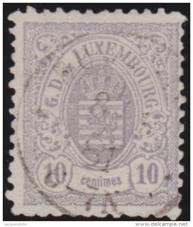 Luxembourg     .    Yvert    .  42  .   Perf.  111/2        .     O     .        Oblitéré    .      /     .    Gebraucht - 1859-1880 Wapenschild