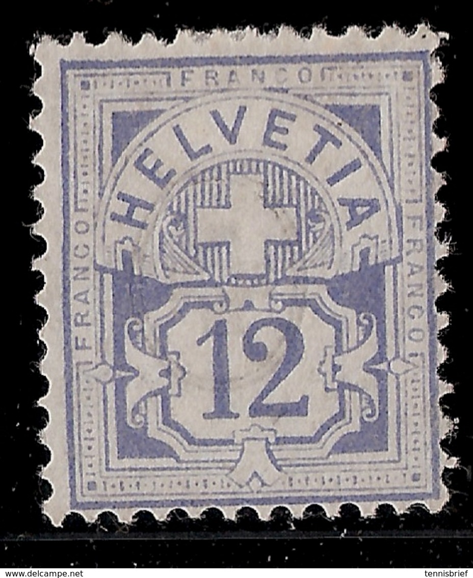 12 C. , Seltenes Weises Papier !Nr. 56, Ungebraucht,SBK Fr. 375.-  , #a982 - Unused Stamps