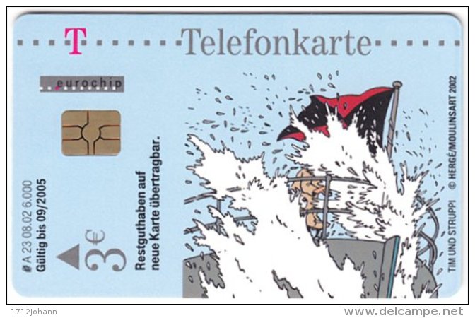 GERMANY A-Serie A-165 - 23 08.02 - Cartoon, The Adventures Of Tintin - Used - A + AD-Series : Werbekarten Der Dt. Telekom AG