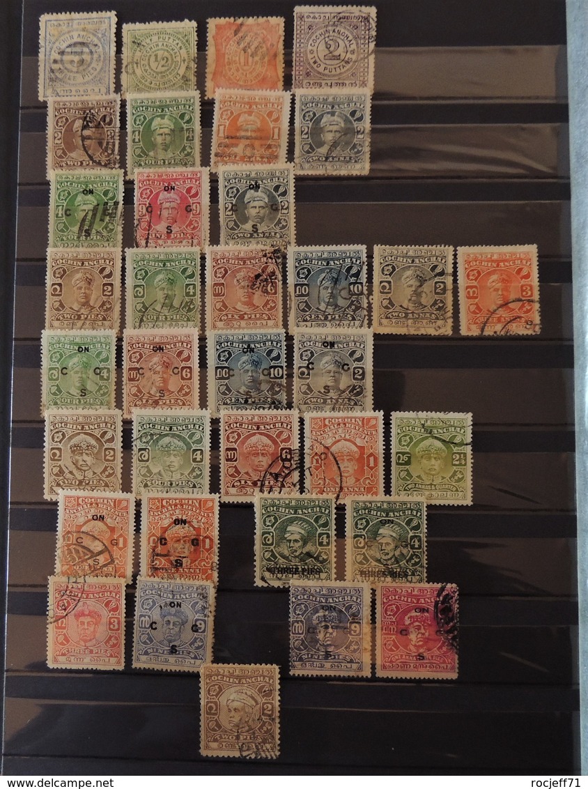 Cochin - 36 Old Stamps - 3 Scans - Collections (without Album)