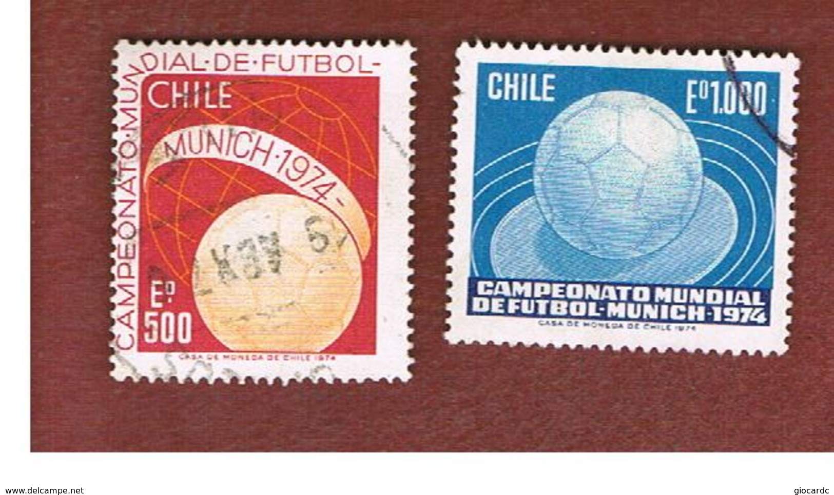 CILE (CHILE)  - SG 722.723    -  1974  WORLD CUP FOOTBALL (COMPLET SET OF 2)  USED ° - Cile