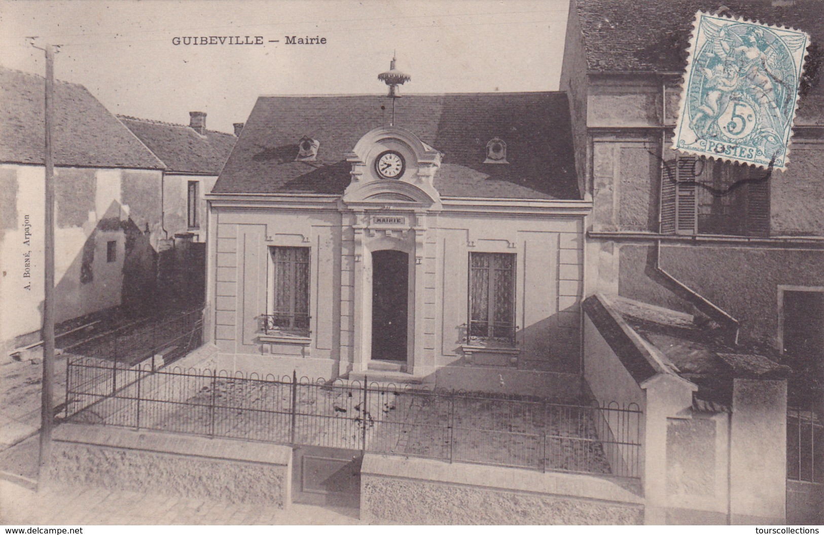 CPA 91 @ GUIBEVILLE @ Mairie En 1905 @ Editeur D' Arpajon - Autres & Non Classés