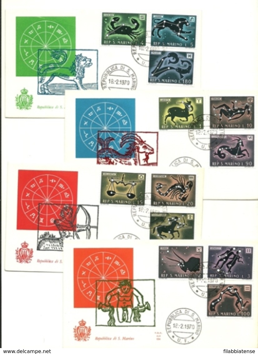 1970 - San Marino 794/805 Zodiaco - FDC - Astrologia