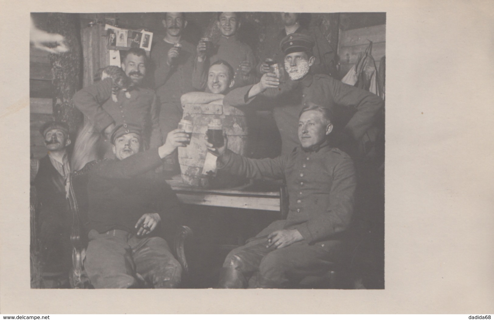 CARTE PHOTO ALLEMANDE - GUERRE 14-18 - FÊTE DANS UN  BLOCKHAUS - Guerre 1914-18