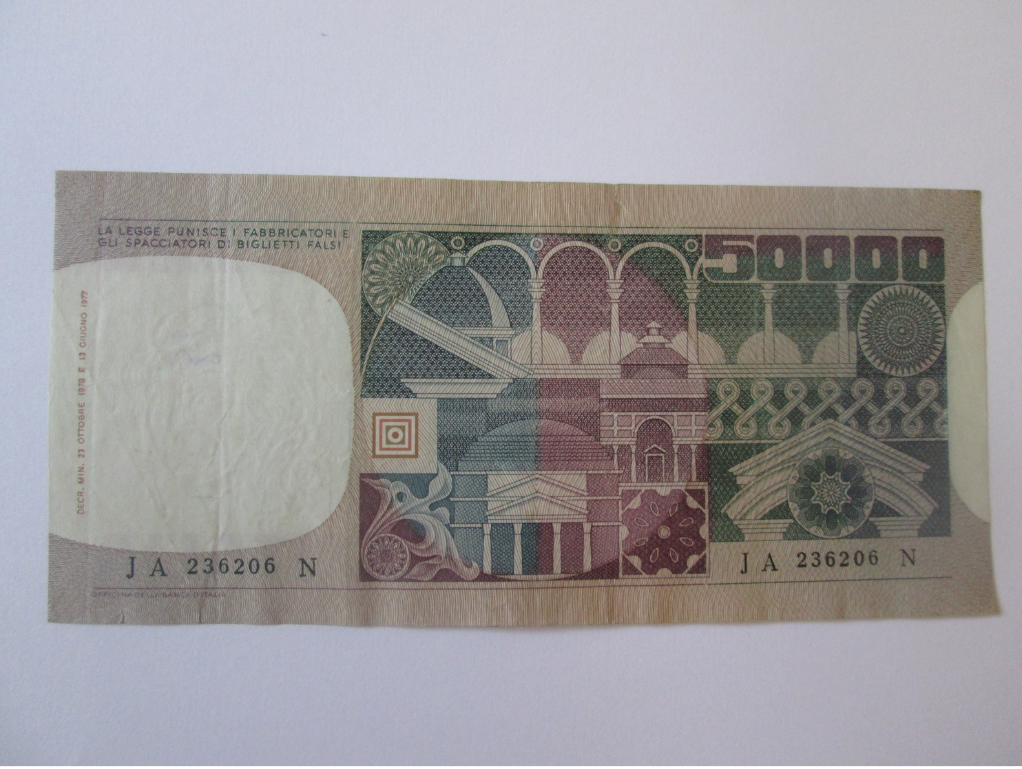 Italy 50000 Lire 1977 Banknote - 50000 Lire