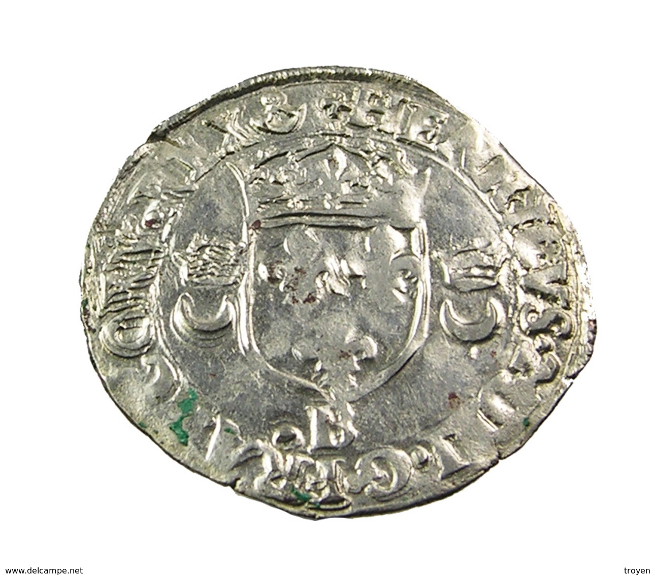 Douzain Aux Croissants - Henri 2 -  France - 1550 Rouen  -  Billon - TB+ - - 1547-1559 Henri II