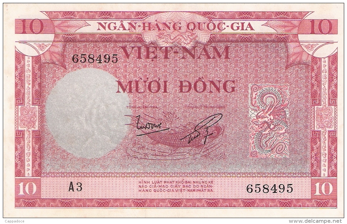 SOUTH VIET NAM   10 Dong   ND (1955)   P. 3a   SUP - Vietnam