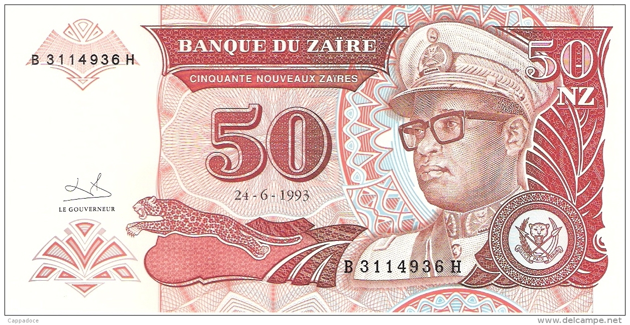 ZAIRE   50 Nouveaux Zaires   24/06/1993   Sign.9   HdMZ (CdM-A)   P. 57   UNC - Zaïre