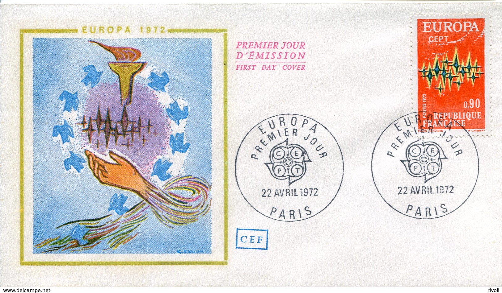 EUROPA CEPT FRANCE FDC  1972 YVERT N° 1745 - 1972