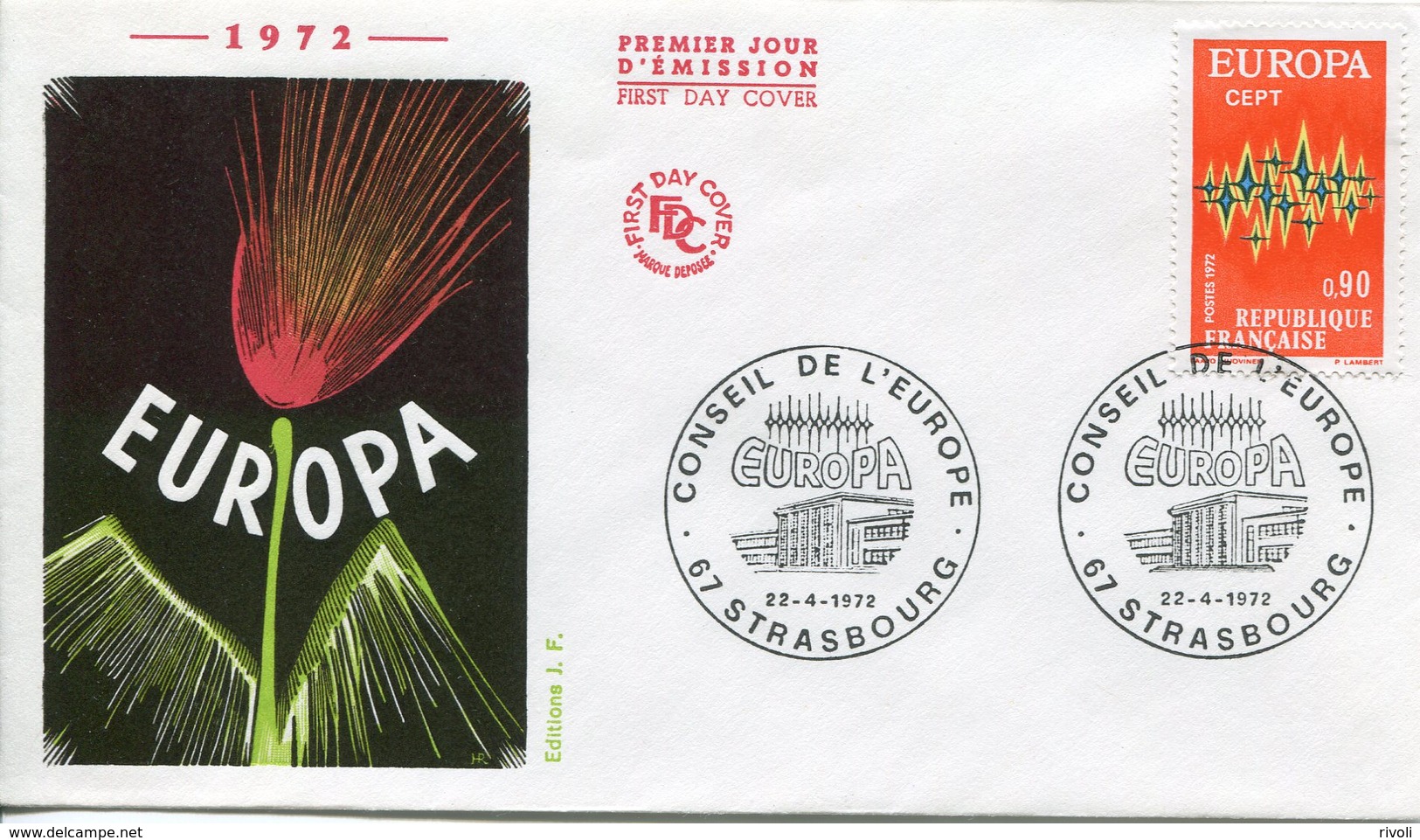 EUROPA CEPT FRANCE FDC  1972 YVERT N° 1745 - 1972