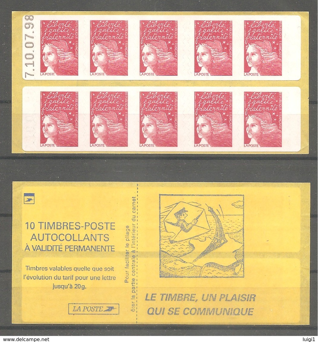 CARNET LUQUET 1998. Y&T N° 3085a-C3** Neuf De Distributeur. >10 TVP Rouge LA POSTE.Type II. Daté 10.7.98.TB. - Autres & Non Classés