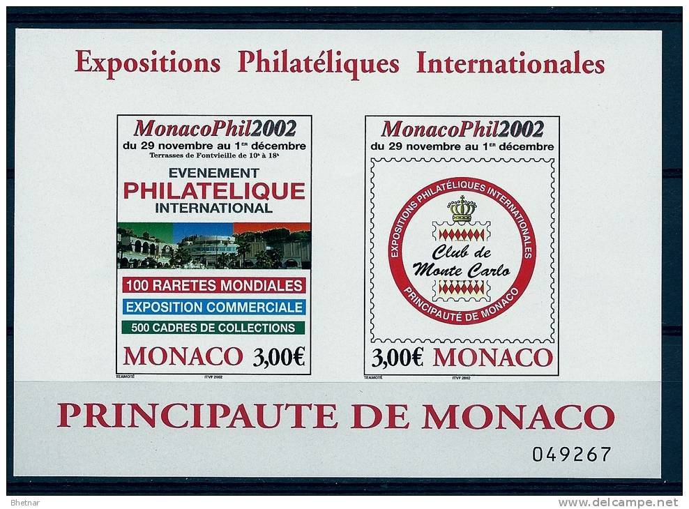 Monaco Bloc YT 88 " Monaco Phil2002 " 2002 Neuf** - Blocs