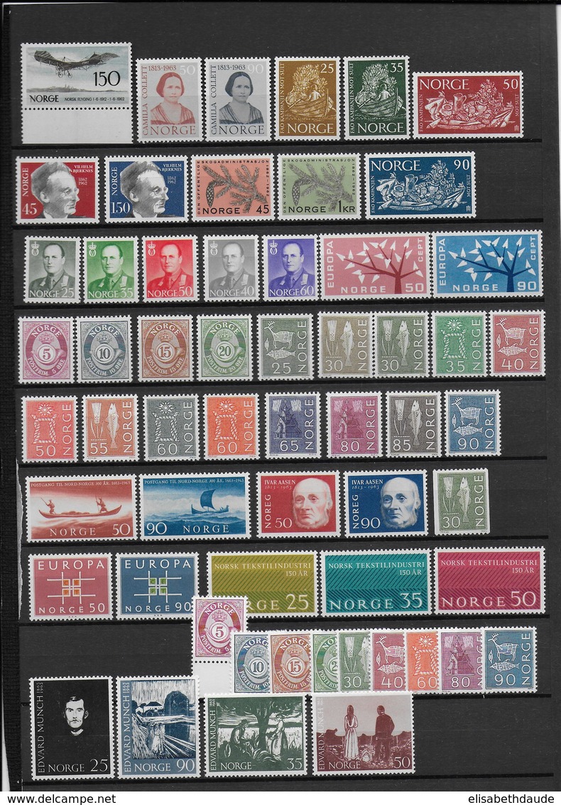 NORVEGE - ANNEES COMPLETES 1962/63 (COMPRIS LES VARIETES PAPIER PHOSPHO...) **/MNH - COTE YVERT = 155 EUR. - Full Years