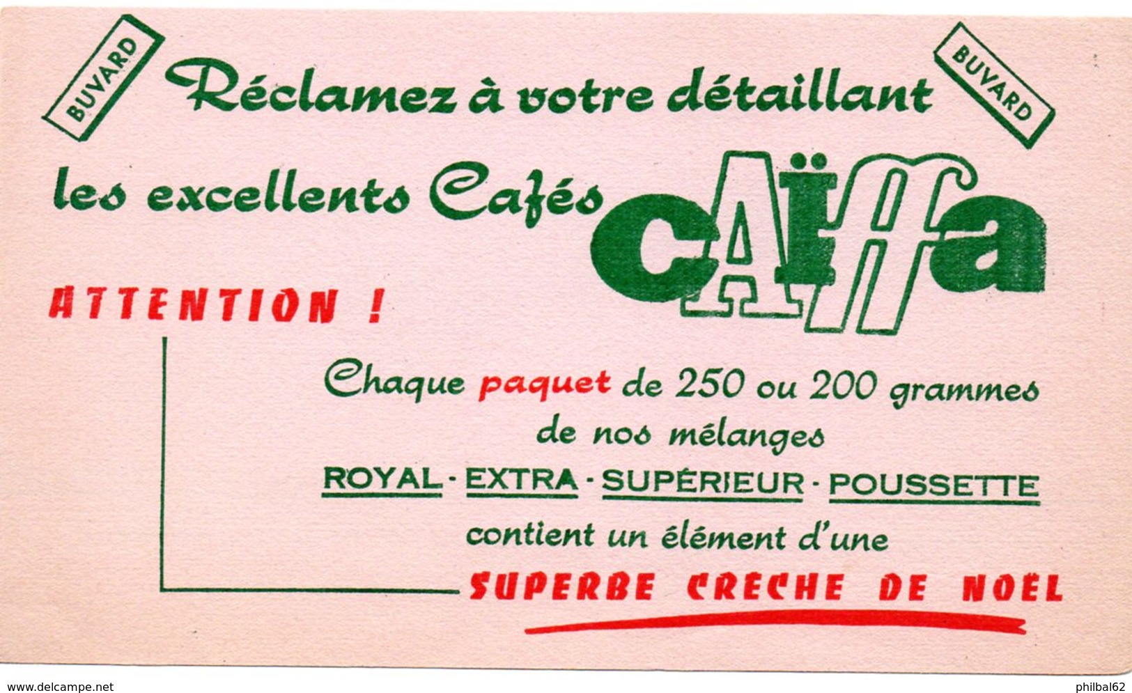 Buvard Cafés Caïffa. Les Excellents Cafés. - Coffee & Tea