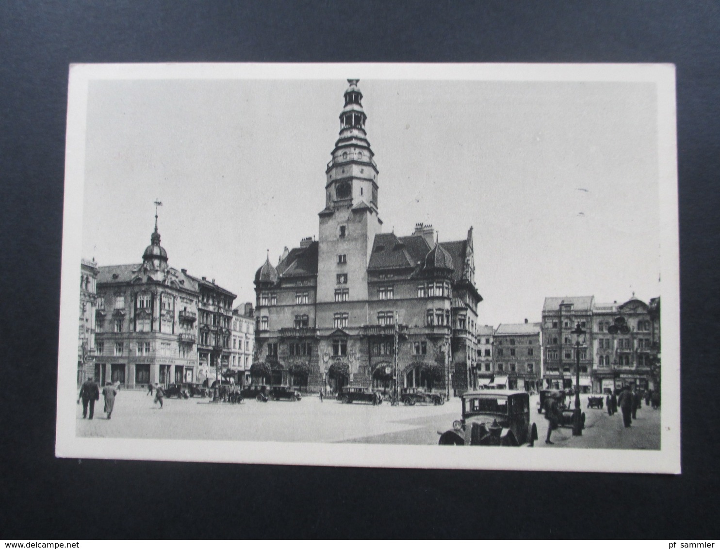 Sudetenland 1938 AK Stadtkaffee Niedermeyer Mit CSSR Frankatur Stempel Ortsgruppe Katharein Bezirk Troppau - Sudetes