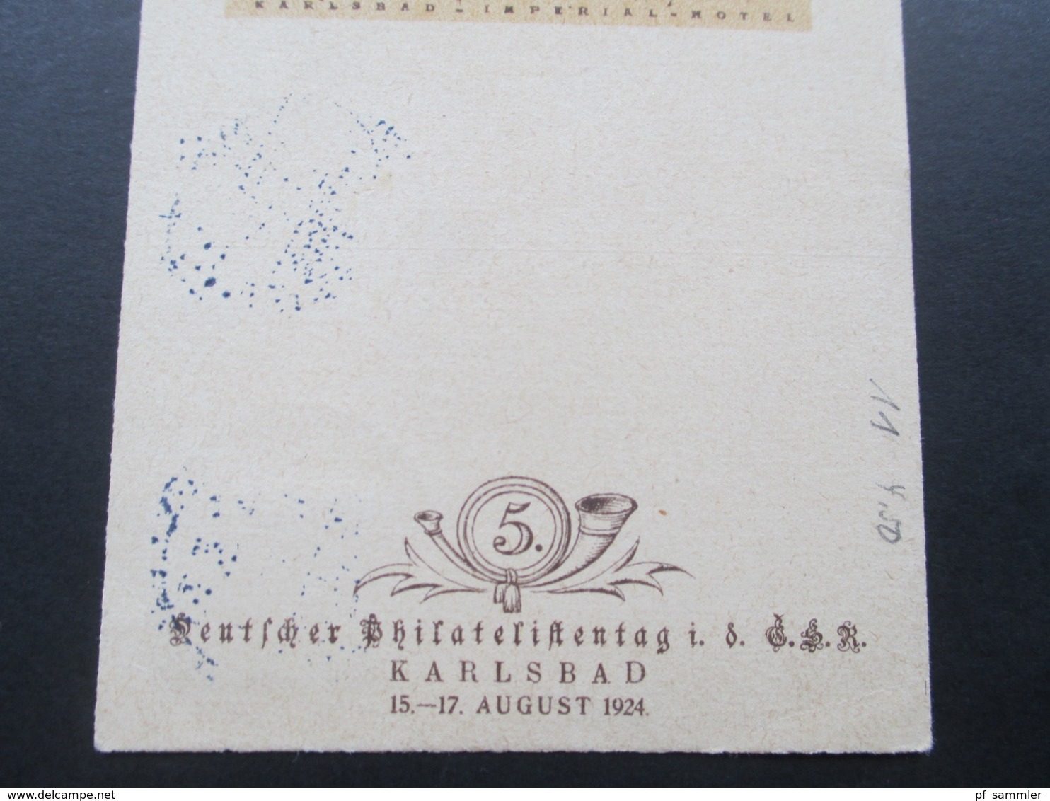 Sonder PK Deutscher Philatelistentag I.d. CSR Karlsbad 1914 Mit Sonderstempel Orig. Steinzeichnung Ernst Riedel - Briefe U. Dokumente