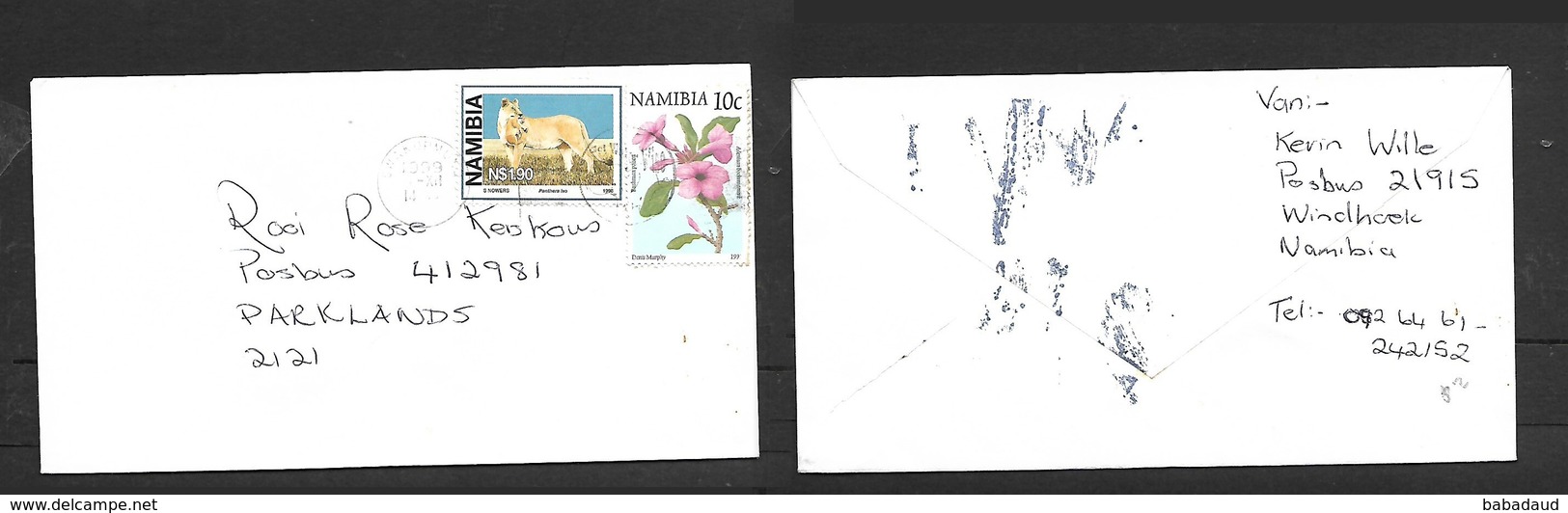 Namibia, Cover, N$ 2.00 > S.Africa, SWAKOPMUND 1999 8 XII + Slogan (unreadable) - Namibia (1990- ...)