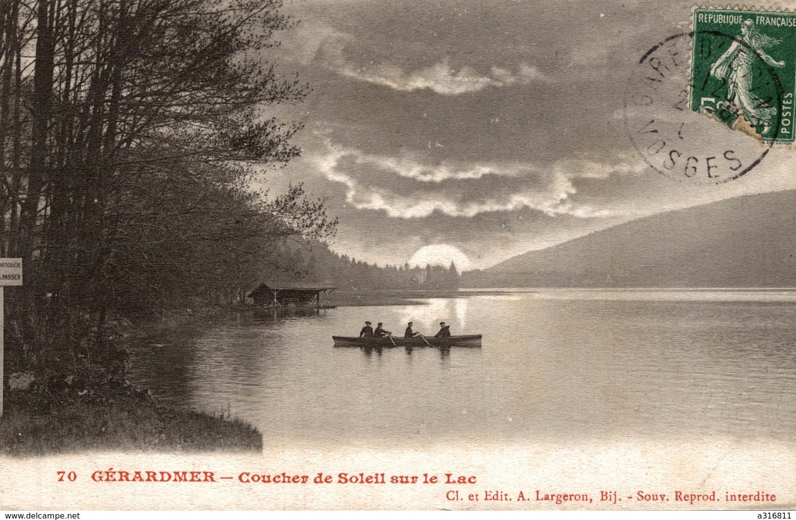 GERARDMER COUCHER DE  SOLEIL SUR LE LAC - Autres & Non Classés