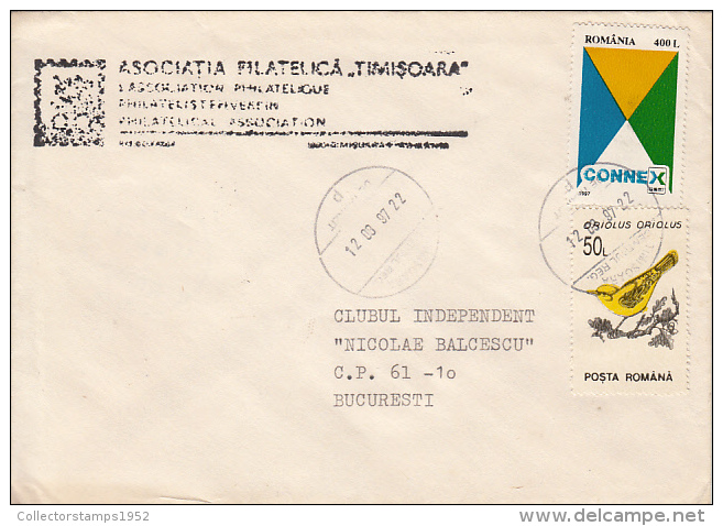 73098- PHONE COMPANY, ORIOLE BIRD, PHILATELIC CLUB HEADER COVER, 1997, ROMANIA - Lettres & Documents