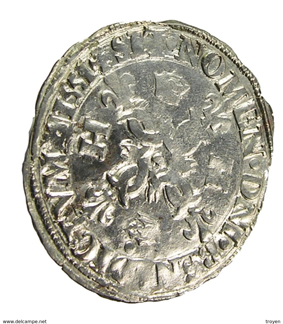 Douzain Aux Croissants - Henri II -  France -  Billon - 1550 Caen  - TTB - - 1547-1559 Henri II