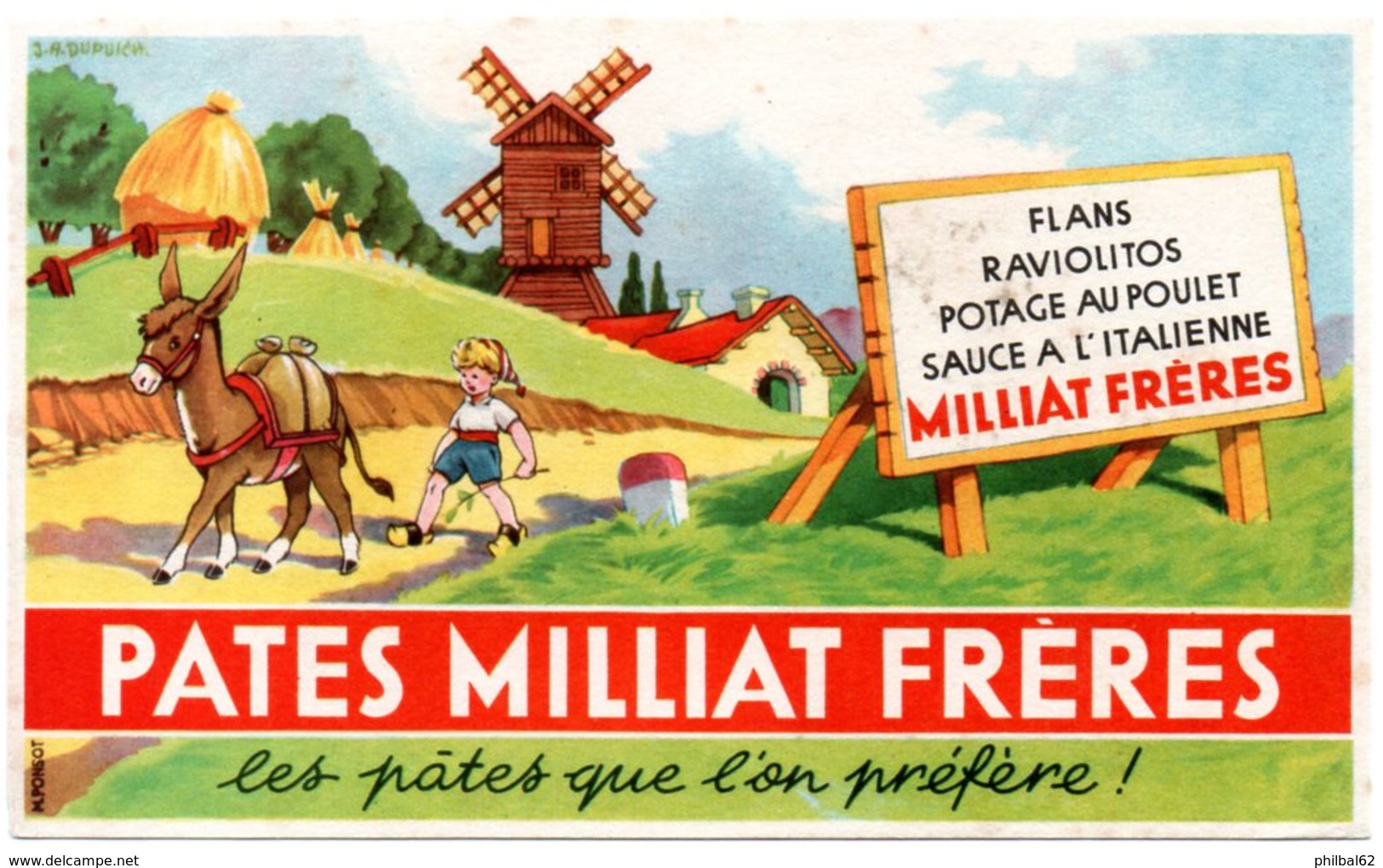 Buvard Pâtes Milliat Frères. - P