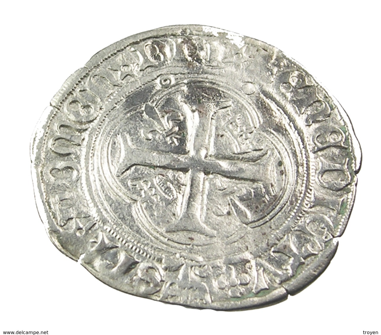 Grand Blanc à La Couronne -  Louis II -  France -  Billon - . 12 Lyon  - TB+ - - 1498-1515 Lodewijk XII