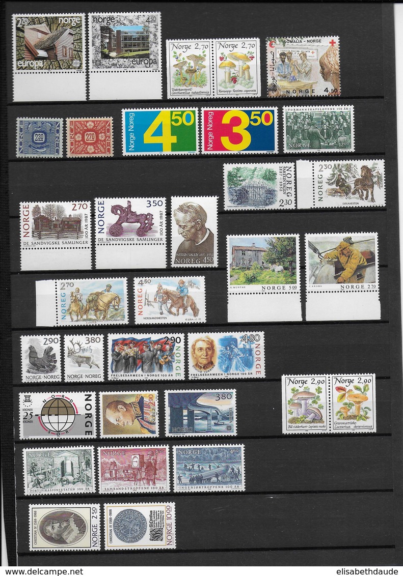 NORVEGE - ANNEES INCOMPLETES 1987/88  **/MNH - COTE YVERT = 78 EUR. - Full Years