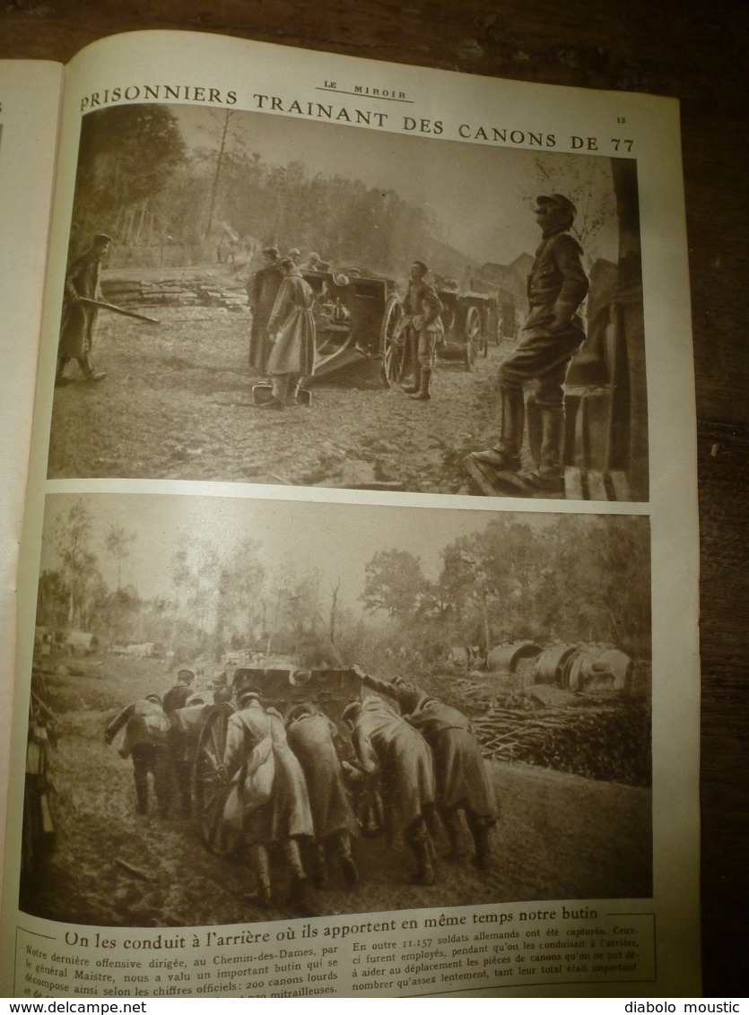 1917 LE MIROIR: Franchet d'Esperey au Chemin-des-Dames; Lénine;Canadiens à Passchendaele,Mosselmark et Goudberg,etc