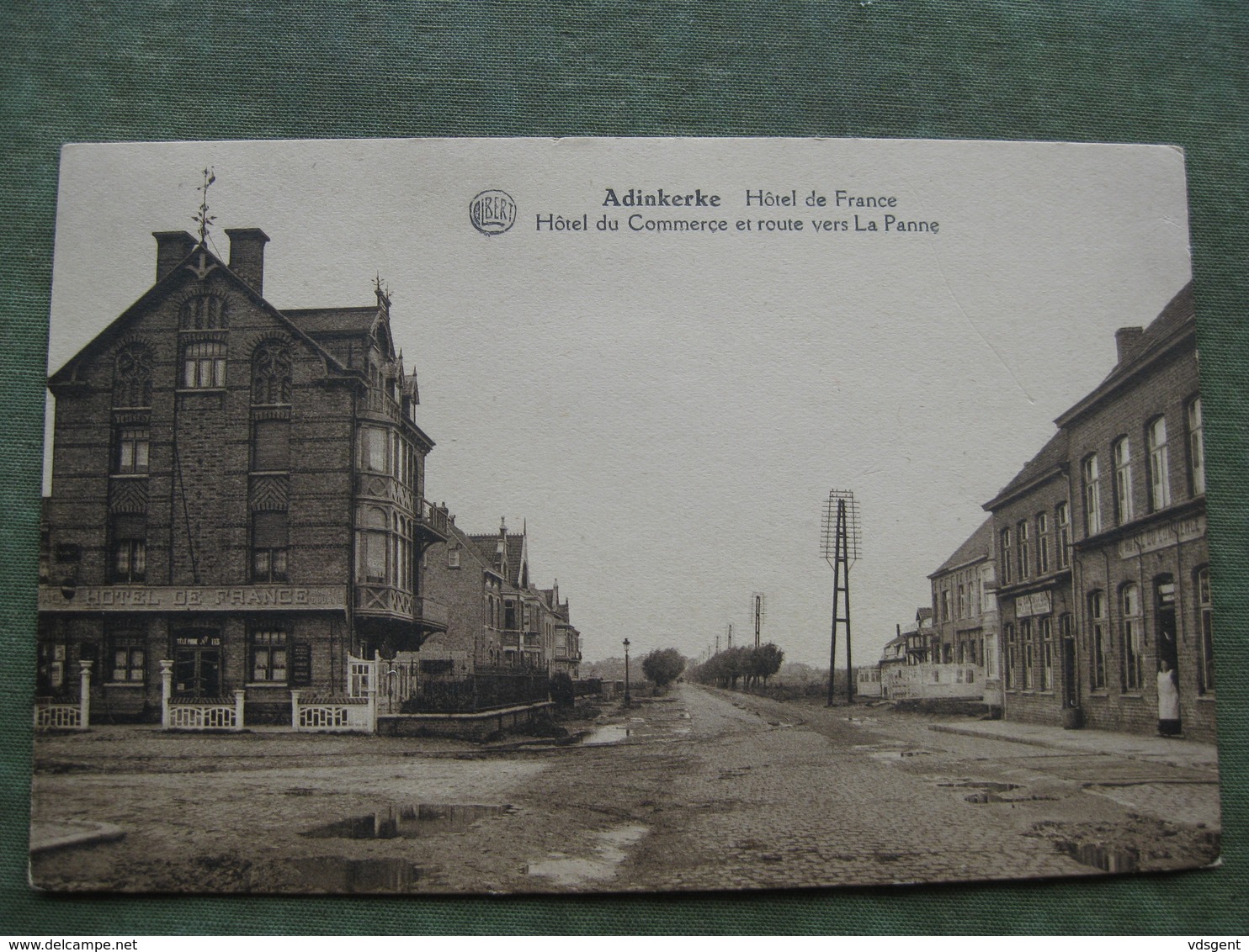 ADINKERKE ( De Panne ) - HOTEL DE FRANCE, HOTEL DU COMMERCE ET ROUTE VERS LA PANNE ( Scan Recto/verso  ) - De Panne