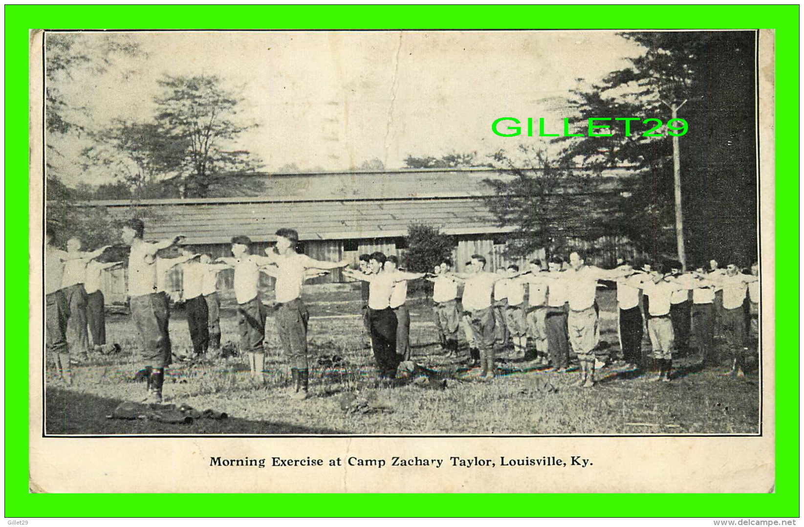 MILITARIA - MORNING EXERCISE AT CAMP ZACHARY TAYLOR, LOUISVILLE, KY -  TRAVEL IN 1917 - - Manoeuvres