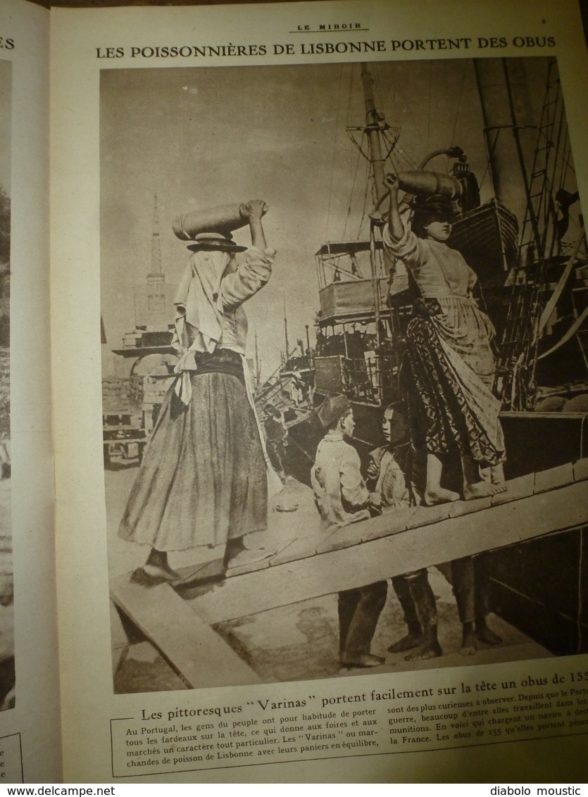 1917 LE MIROIR:Les Poissonnières à Lisbonne Portent Les Obus;Les Matelottes Russes;Belges à Merckem;Chemin Des Dames;etc - French