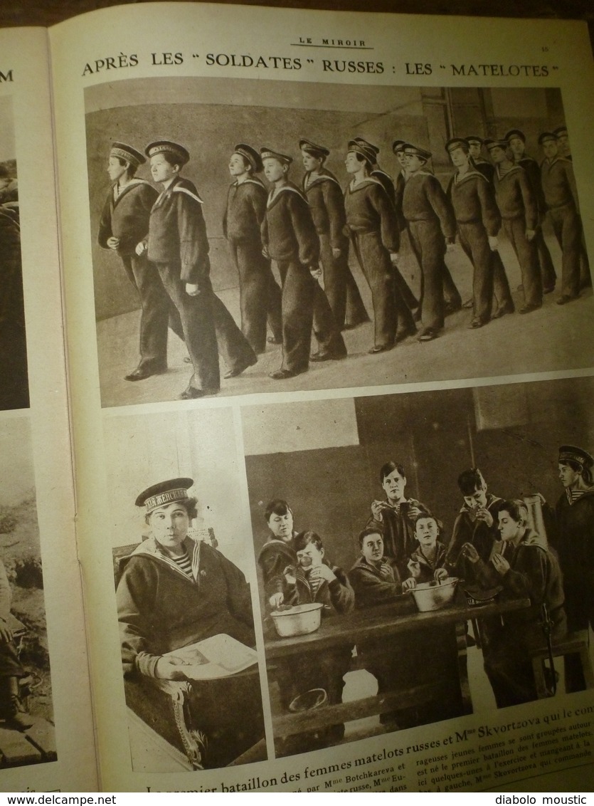 1917 LE MIROIR:Les Poissonnières à Lisbonne Portent Les Obus;Les Matelottes Russes;Belges à Merckem;Chemin Des Dames;etc - Français