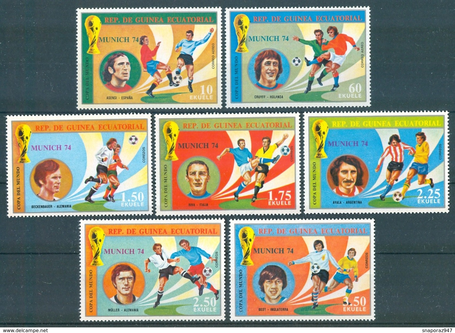 1974 Guinea Equatoriale "Munich 74" World Cup Set MNH** Fo138 - 1974 – Alemania Occidental