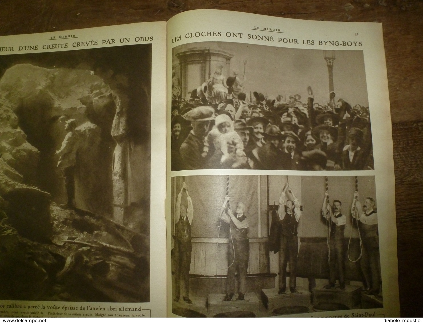 1917 LE MIROIR:Cloches Des Byng-Boys;Camps De Prisonniers Français En Allemagne;Les Canon De Bois D'instruction US;etc - Französisch