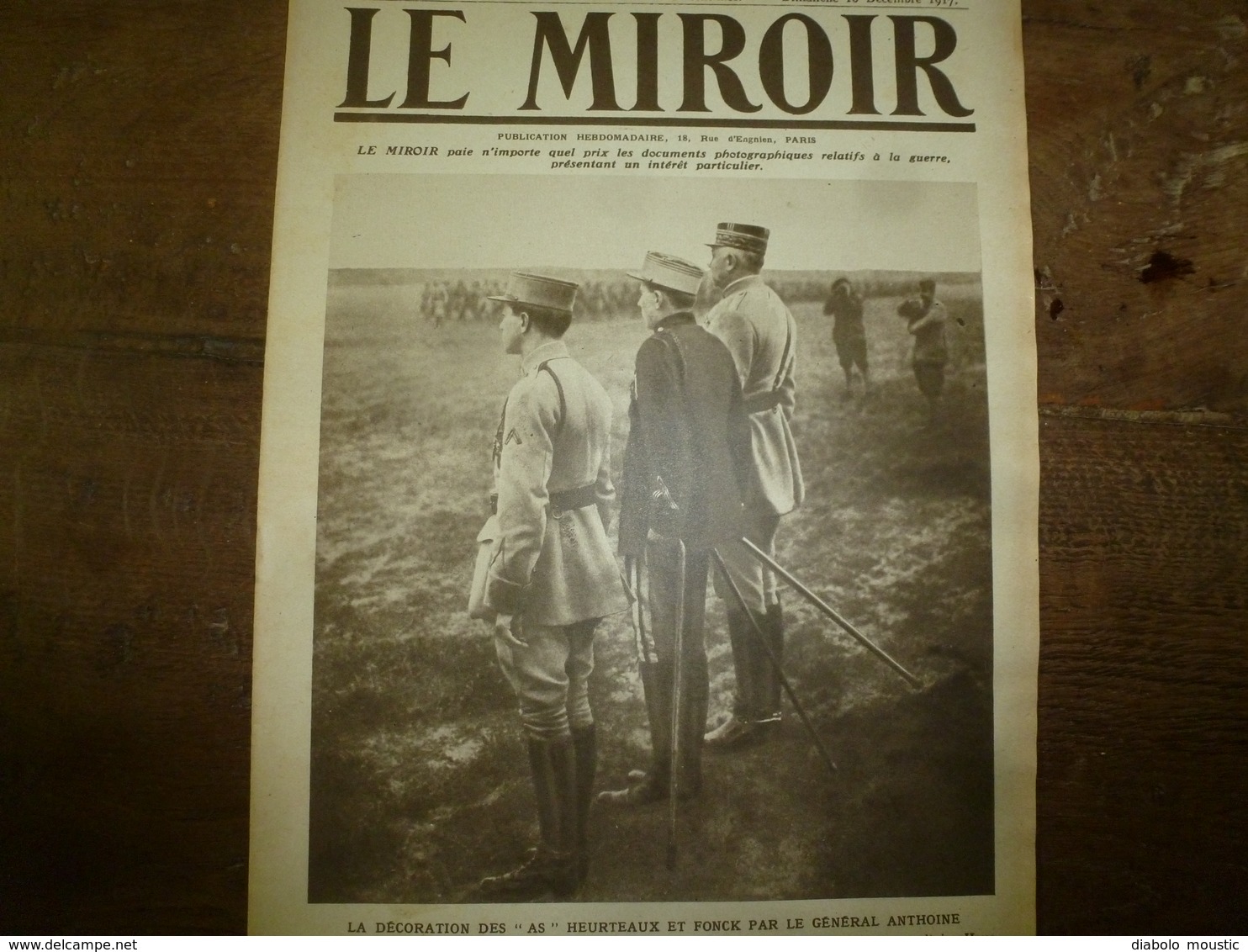 1917 LE MIROIR:Cloches Des Byng-Boys;Camps De Prisonniers Français En Allemagne;Les Canon De Bois D'instruction US;etc - French