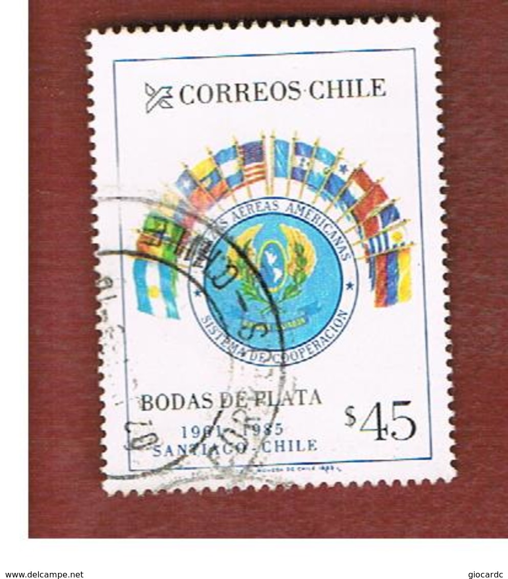 CILE (CHILE)  - SG 1012  -    1985  ANNIV. AMERICAN AIR FORCES COOPERATION  -     USED ° - Cile