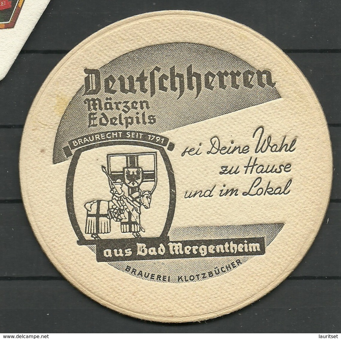 Bierdeckel Deutschland Deutschherren Aus Bad Mergentheim - Sous-bocks