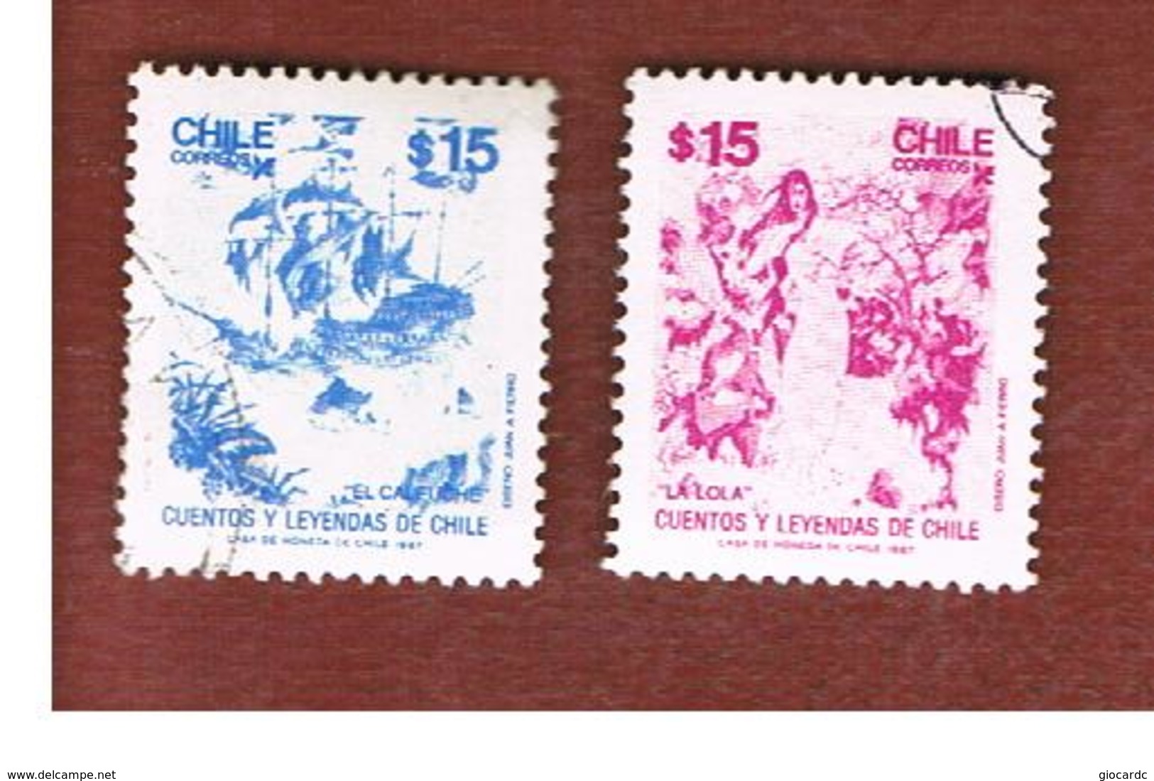 CILE (CHILE)  - SG 1093.1095 -    1987  FOLK TALES (2 STAMPS OF THE SET)   -     USED ° - Cile