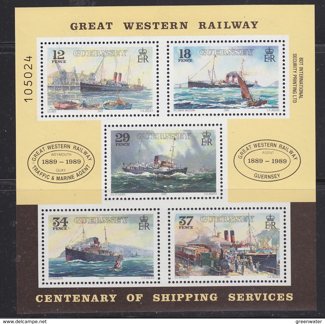 Guernsey 1989 Great Western Railway M/s ** Mnh (40505K) - Guernsey