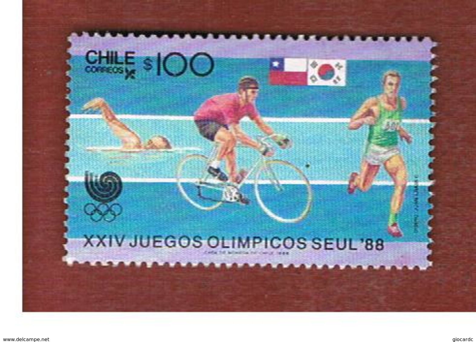 CILE (CHILE)  - SG 1148-    1988 OLYMPIC GAMES: SOME SPORTS  -     USED ° - Cile