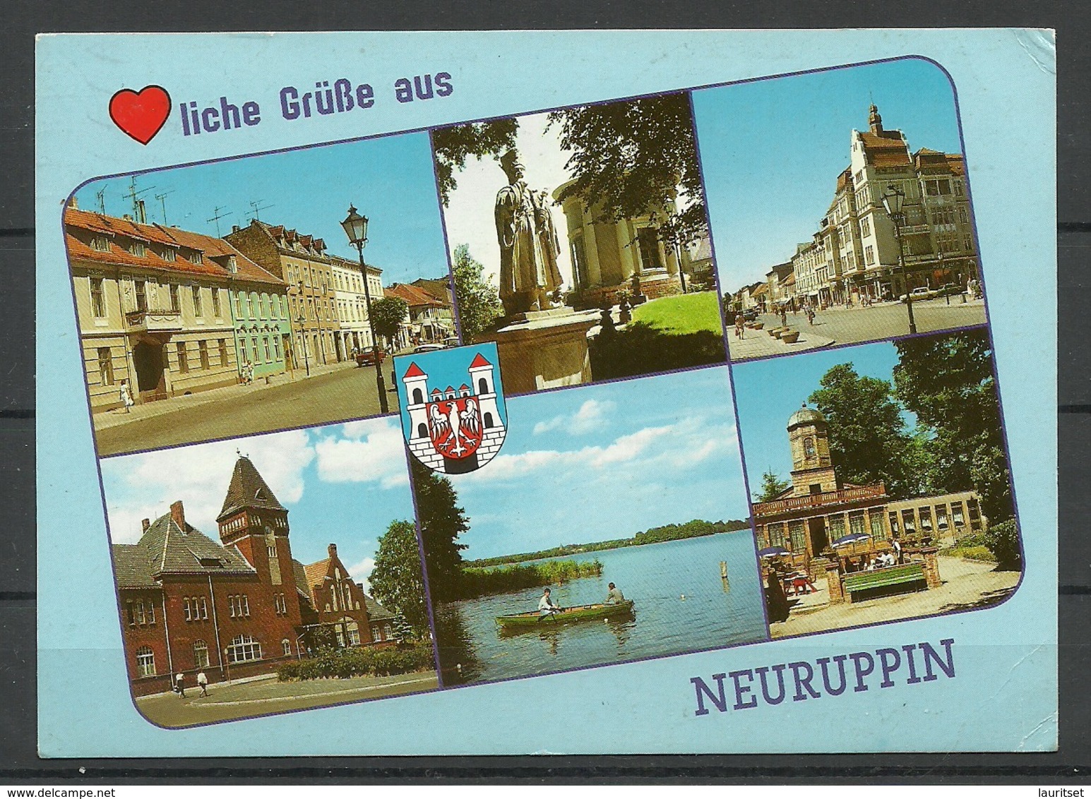 Deutschland Ansichtskarte Ca 1990 NEURUPPIN (gesendet, Mit Briefmarke) - Neuruppin
