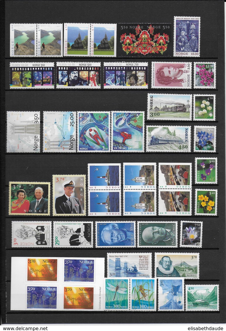 NORVEGE - COLLECTIONS ANNEES 96/99  **/MNH - COTE YVERT = 212 EUR. - 3 SCANS - Collections